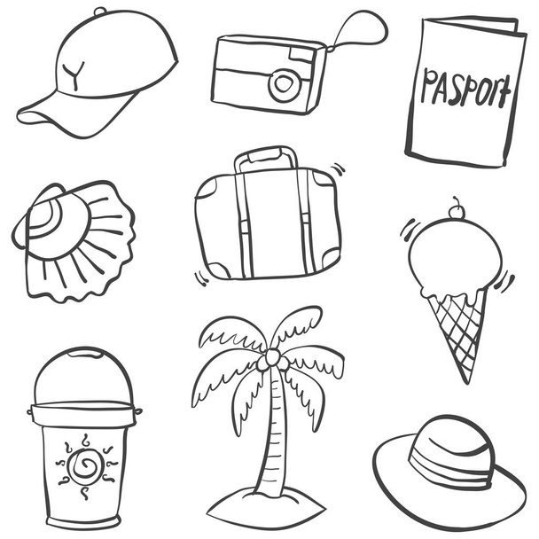 Doodle of summer object illustration - Вектор,изображение