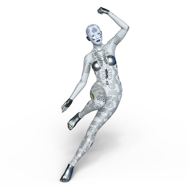 3D CG rendering of a female robot - Foto, Imagem