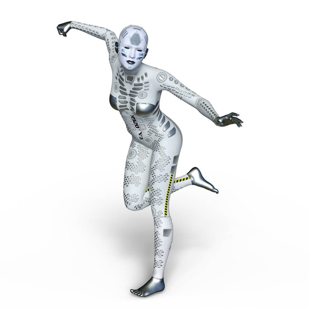 3D CG rendering of a female robot - Foto, afbeelding