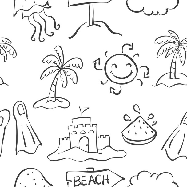 Doodle of summer element hand draw - Вектор, зображення