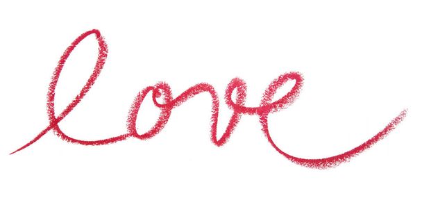 Красная надпись: Любовь, написанная красной помадой
 - Фото, изображение