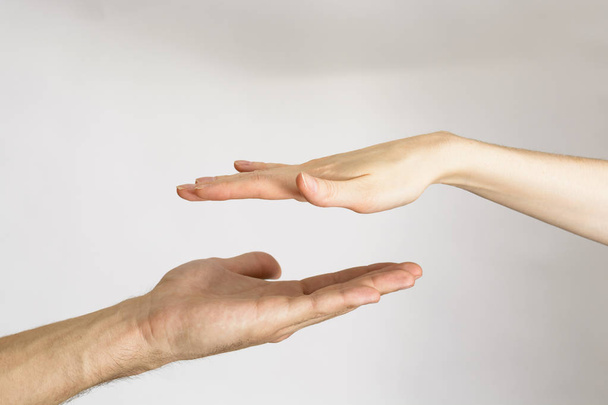 Male and female hands touching - Фото, зображення