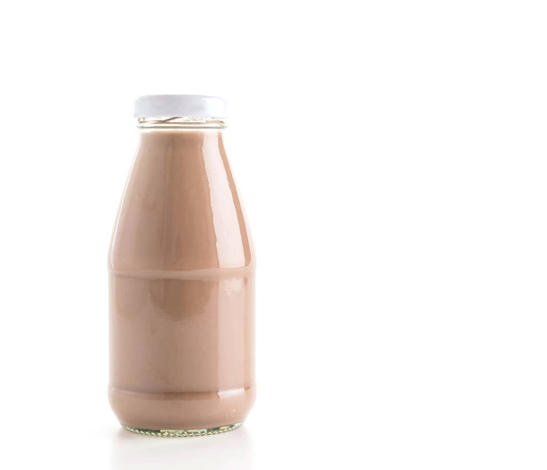 chocolate milk on white background - Fotó, kép