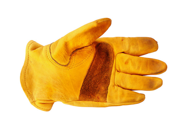 alte grunge rustikale gelbe Handschuhe - Foto, Bild