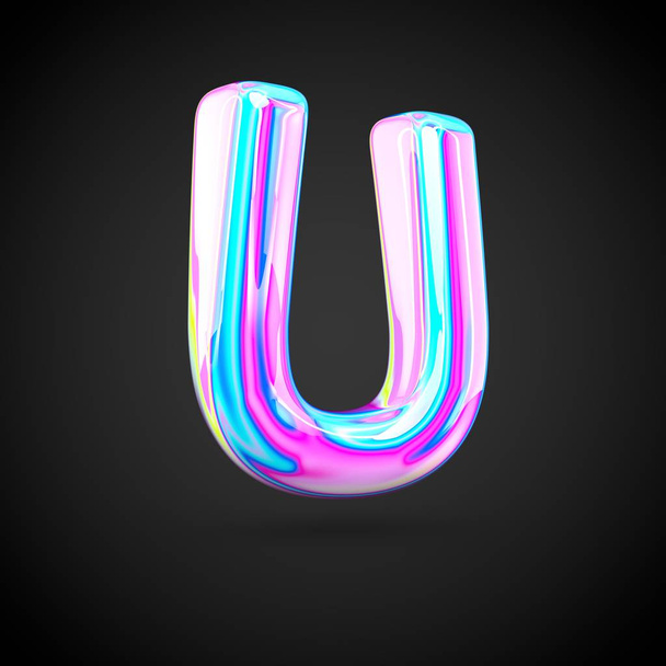 Lesklých holografických abecedě písmeno U - Fotografie, Obrázek