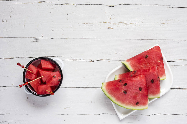 Sandía deliciosa fruta fresca de verano postre dulce
  - Foto, imagen