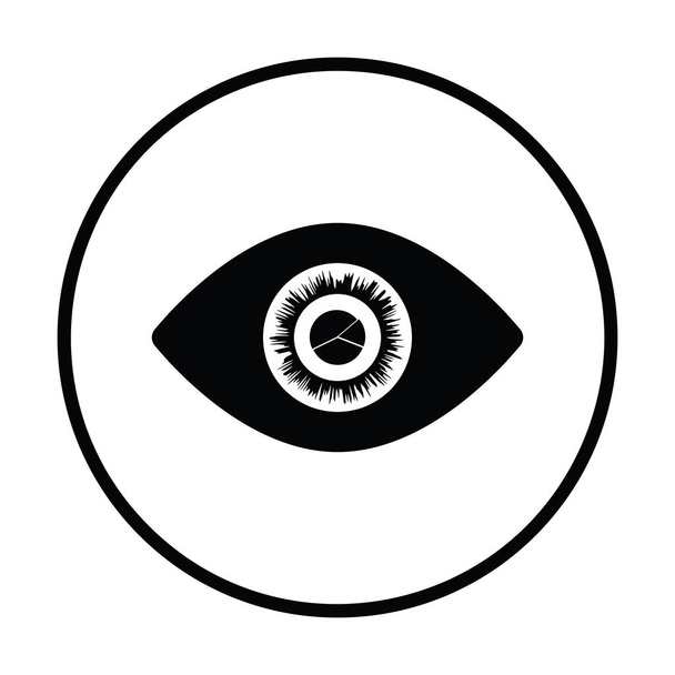 Olho com gráfico de mercado dentro do ícone da pupila
 - Vetor, Imagem