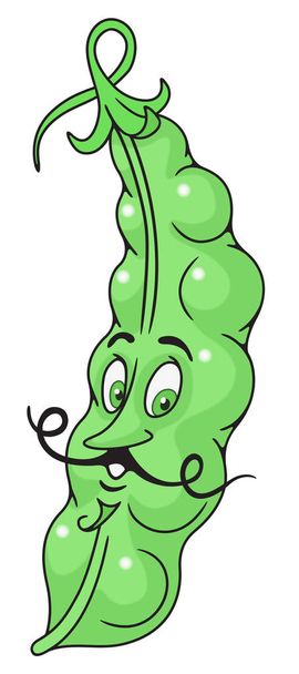 新鮮なエンドウ豆の漫画 - ベクター画像