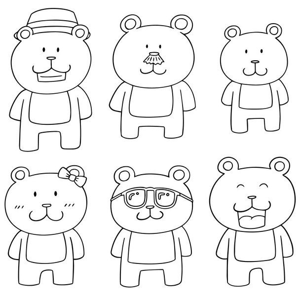 vector set of bear family - Wektor, obraz