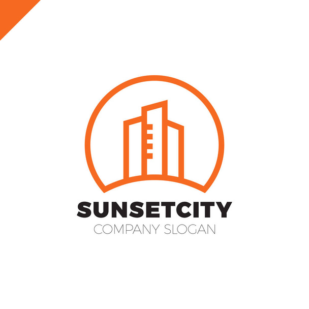 Stadt in der Sonne Symbol Logo Design-Element - Vektor, Bild