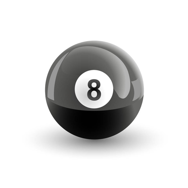 Number Eight Pool Ball - Vetor, Imagem
