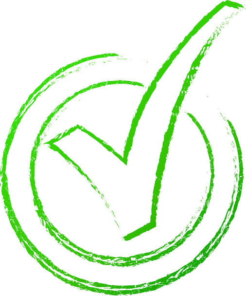 Zelená značka zaškrtnutí razítko - Vektor, obrázek
