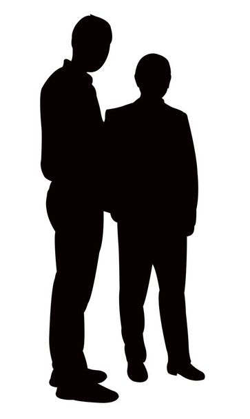 два человека вместе вектор силуэта
 - Вектор,изображение