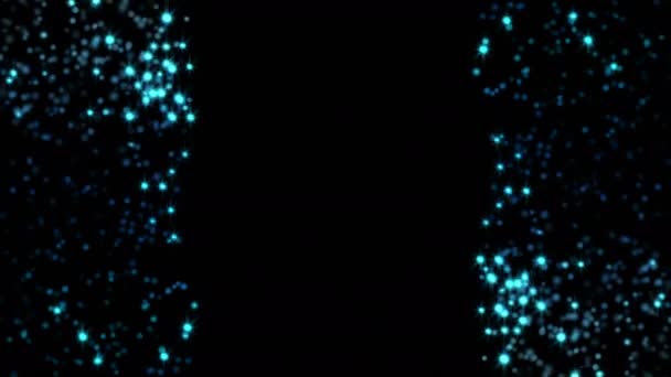 blauwe glinsterende deeltjes achtergrond - Video