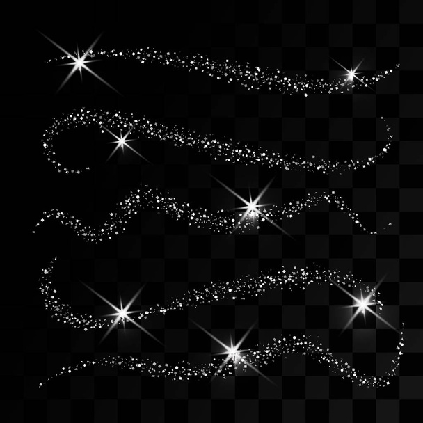 Reihe glänzender Sternstriche - Vektor, Bild