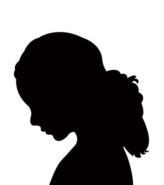 вектор силуэта головы ребенка - Вектор,изображение
