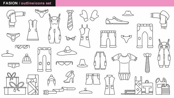 Fashion outline icon, isolated vector illustration sign symbol. Clothes icons vector set. on white background. - Vector, Image