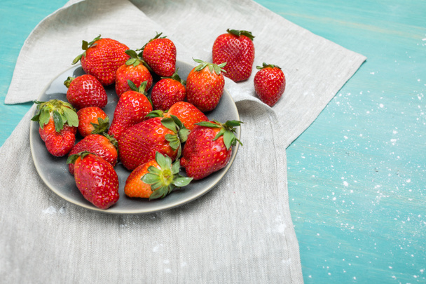 strawberries with powdered sugar  - Photo, Image