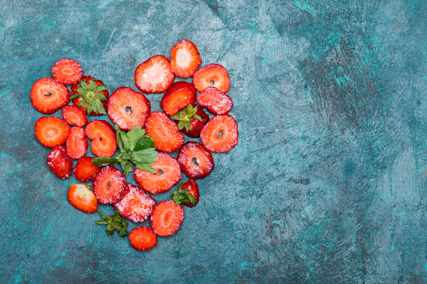 strawberries in heart shape  - Photo, Image