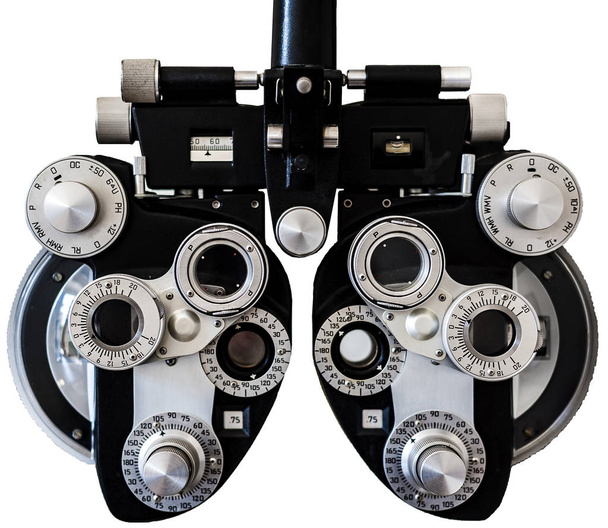 Medición de la vista con un phoropter óptico
 - Foto, Imagen