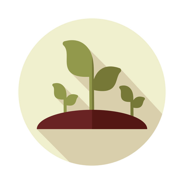 Plant sprout platte vector pictogram - Vector, afbeelding