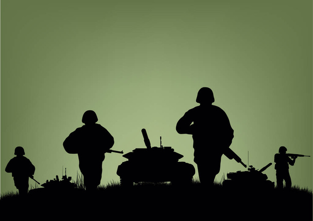 Soldats sur l'exécution des opérations de combat
. - Vecteur, image