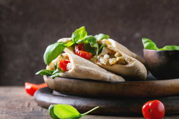 Pita bread sandwiches with vegetables - Photo, Image