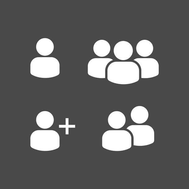 Grupo de perfiles de usuario Establecer símbolo de icono. Agregar / quitar usuario. Trabajo en equipo. Vector
 - Vector, Imagen