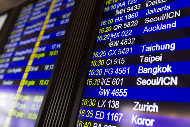 Números de vuelo del aeropuerto en pantalla
 - Foto, Imagen
