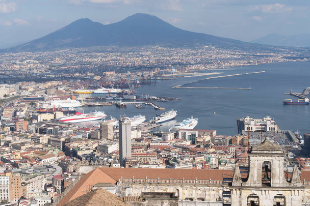 Naples panoramę z Wezuwiusza - Zdjęcie, obraz