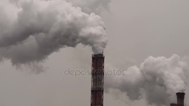 Globális környezetszennyezés sűrű füst a gyári csövek - Felvétel, videó
