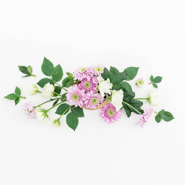 beautiful  flowers on white background - Photo, Image