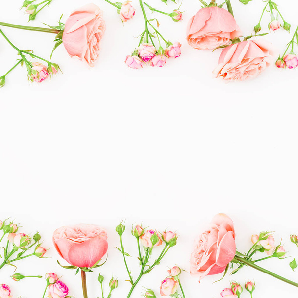 Rosas cor-de-rosa em branco
 - Foto, Imagem