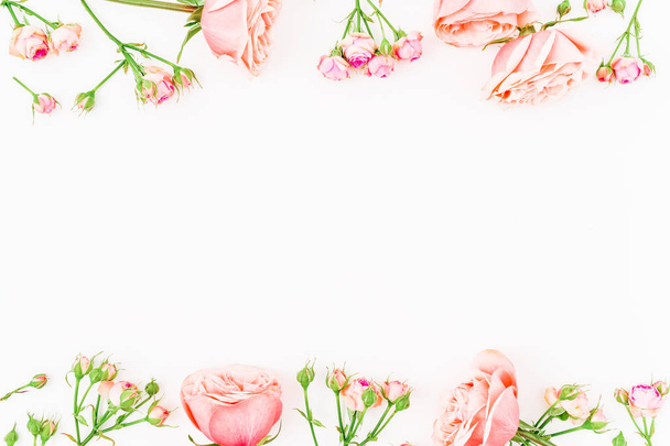 Rózsaszín rózsák, fehér - Fotó, kép