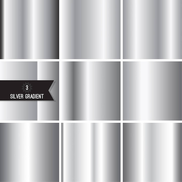 Set of silver foil texture - Vector, Image