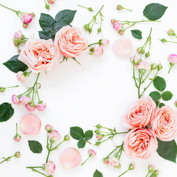 Rosas cor-de-rosa em branco
 - Foto, Imagem