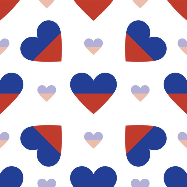 Haiti flag patriotic seamless pattern National flag in the shape of heart Vector illustration - Vector, imagen