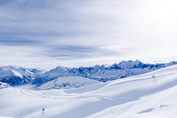 Alpine Alps mountain landscape. Panorama of Snow Mountain - Photo, Image