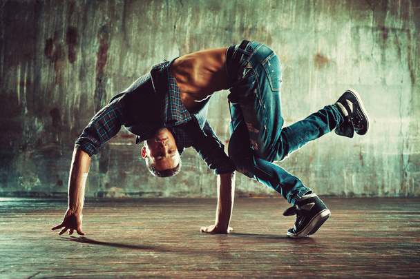 Young man break dancing - Photo, image