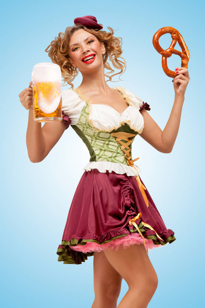 Beautiful sexy Oktoberfest waitress - Photo, image