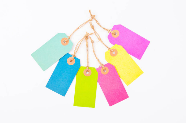 Many colorful of paper tag price. - Фото, изображение