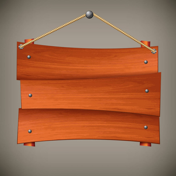 Tablero de madera en cuerda
 - Vector, imagen