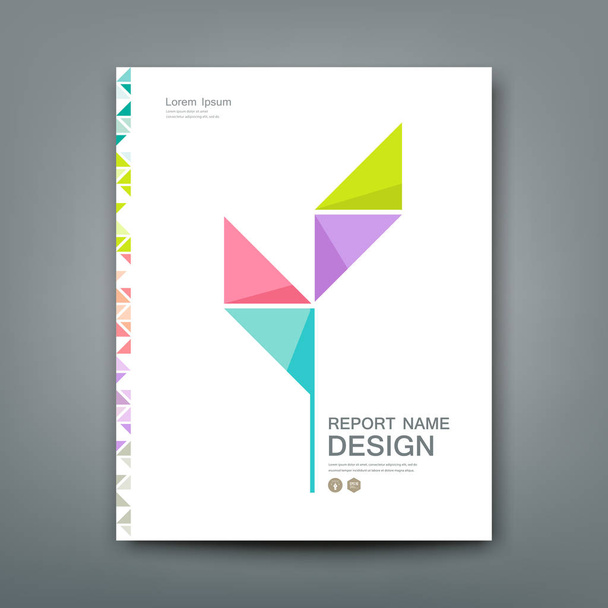 Couverture Rapport annuel coloré origami arbre conception de papier
 - Vecteur, image
