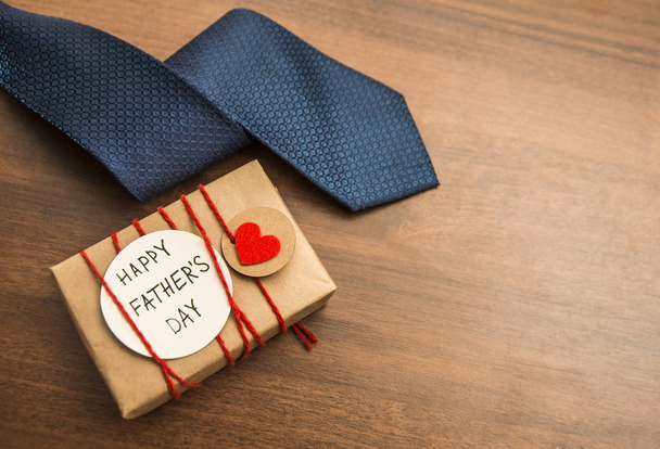 Gift box, blue tie, card - Fotó, kép