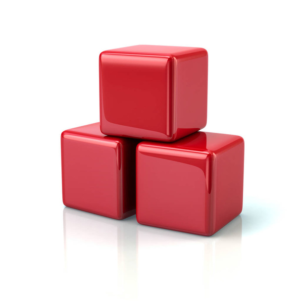 Three red cubes  - Foto, Bild
