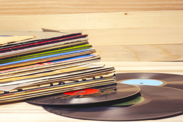 Vinyl record. Copy space for text. - Foto, afbeelding