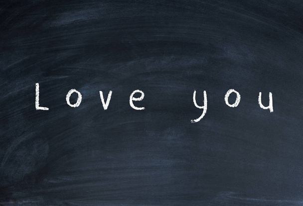 school chalk is written with chalk, I love you - Φωτογραφία, εικόνα
