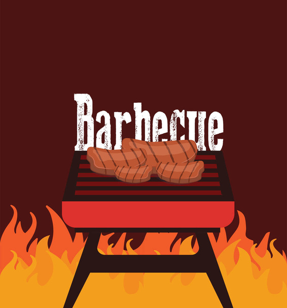 Barbecue BBQ Party invitation card  - Vector, Image