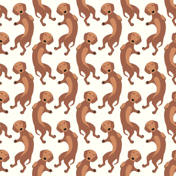 Naadloze patroon - teckel hond - Vector, afbeelding