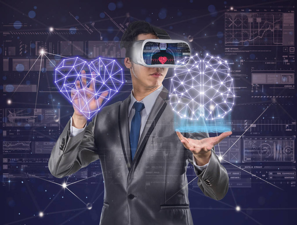 Man met virtuele realiteit  - Foto, afbeelding